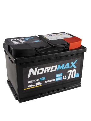 Startbatteri Nordmax AGM 12V 70Ah 760A i gruppen Produkter / Bil & Fordon / Startbatteri hos Riksfrbundet M Sverige (NM096AGM)