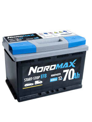 Startbatteri Nordmax EFB 12V 70Ah 650A i gruppen Produkter / Bil & Fordon / Startbatteri hos Riksfrbundet M Sverige (NM096EFB)