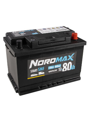 Startbatteri Nordmax SMF 12V 80Ah 720A i gruppen Produkter / Bil & Fordon / Startbatteri hos Riksfrbundet M Sverige (NM096SMF)